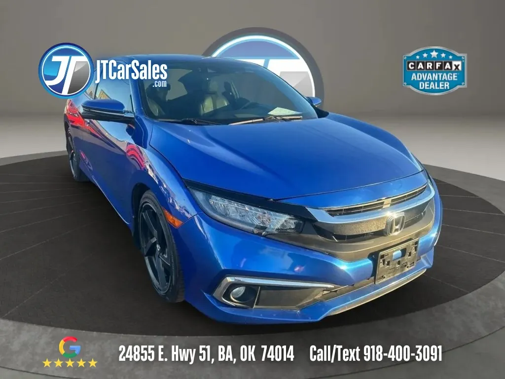 Blue 2020 Honda Civic Touring Coupe 2D for sale in Broken Arrow, OK