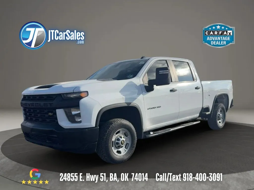 White 2020 Chevrolet Silverado 2500 HD Crew Cab Work Truck Pickup 4D 6 1/2 ft for sale in Broken Arrow, OK