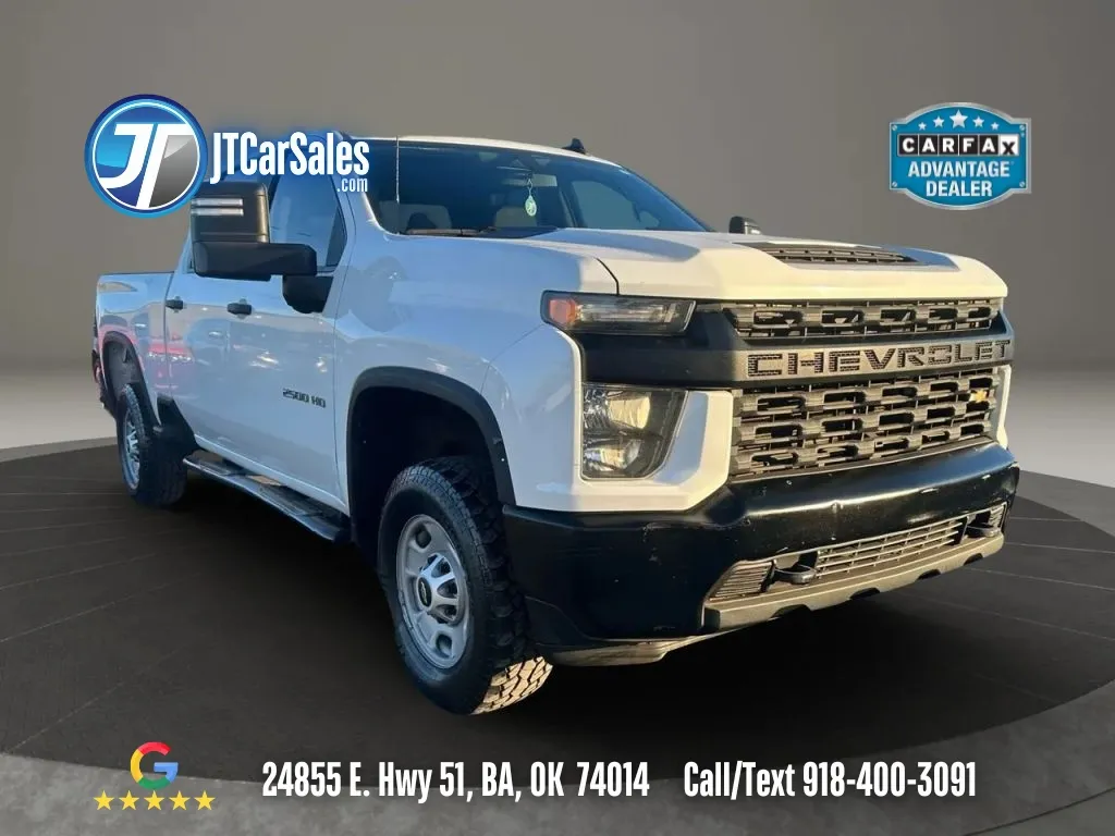White 2020 Chevrolet Silverado 2500 HD Crew Cab Work Truck Pickup 4D 6 1/2 ft for sale in Broken Arrow, OK