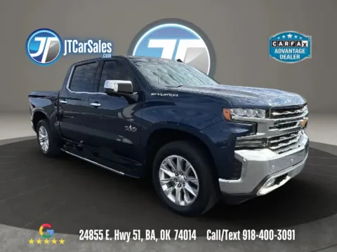 Blue 2019 Chevrolet Silverado 1500 Crew Cab LTZ Pickup 4D 5 3/4 ft for sale in Broken Arrow, OK