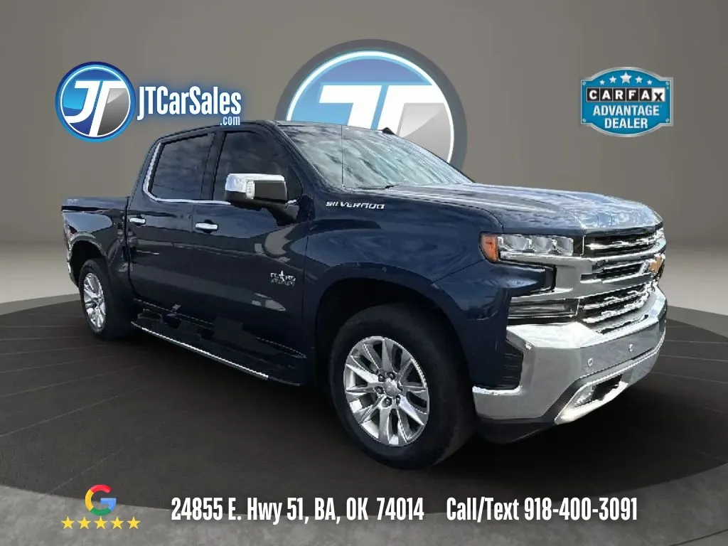 Blue 2019 Chevrolet Silverado 1500 Crew Cab LTZ Pickup 4D 5 3/4 ft for sale in Broken Arrow, OK
