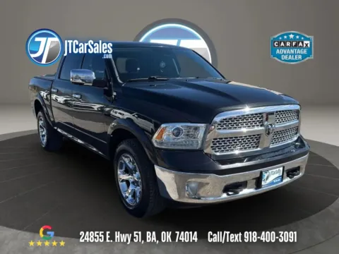 Black 2016 Ram 1500 Crew Cab Laramie Pickup 4D 5 1/2 ft for sale in Broken Arrow, OK