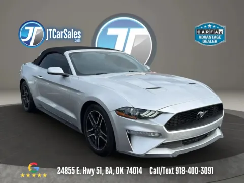 Silver 2018 Ford Mustang EcoBoost Premium Convertible 2D for sale in Broken Arrow, OK