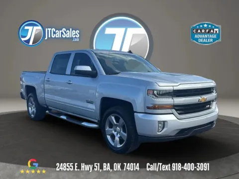 Silver 2018 Chevrolet Silverado 1500 Crew Cab Z71 LT Pickup 4D 5 3/4 ft for sale in Broken Arrow, OK