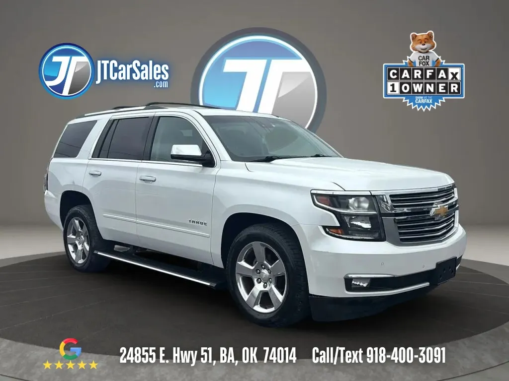 White 2017 Chevrolet Tahoe Premier Sport Utility 4D for sale in Broken Arrow, OK