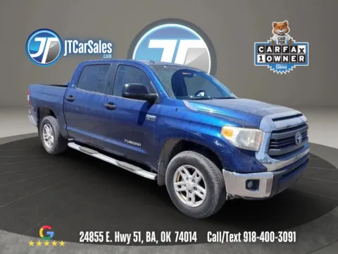 Blue 2014 Toyota Tundra CrewMax SR5 Pickup 4D 5 1/2 ft for sale in Broken Arrow, OK