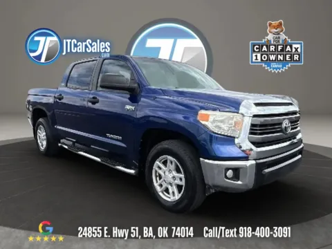 Blue 2014 Toyota Tundra CrewMax SR5 Pickup 4D 5 1/2 ft for sale in Broken Arrow, OK