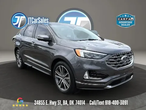 Gray 2019 Ford Edge Titanium Sport Utility 4D for sale in Broken Arrow, OK