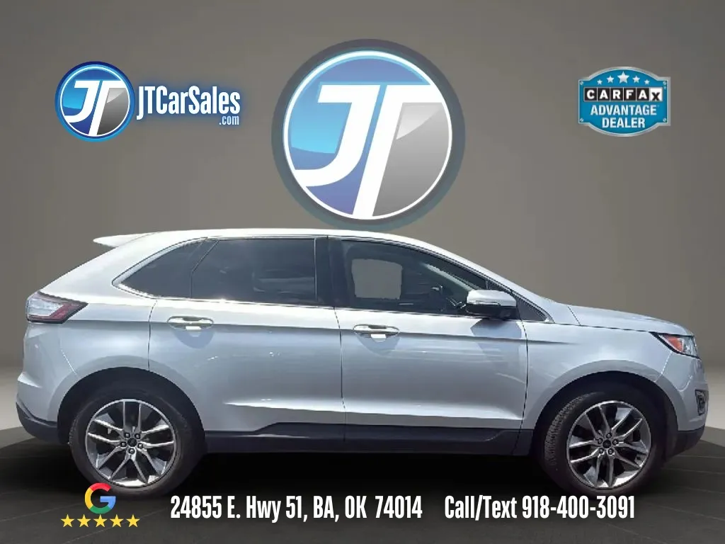 Silver 2015 Ford Edge Titanium Sport Utility 4D for sale in Broken Arrow, OK