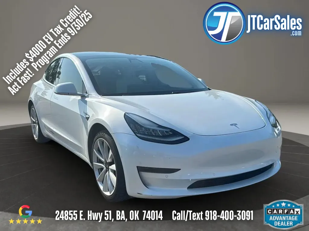 White 2020 Tesla Model 3 Standard Range Plus Sedan 4D for sale in Broken Arrow, OK
