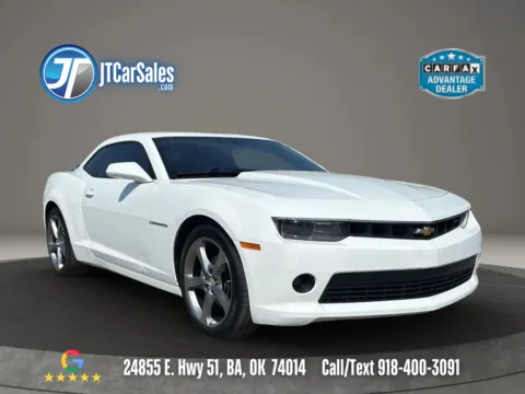 White 2014 Chevrolet Camaro LT Coupe 2D for sale in Broken Arrow, OK