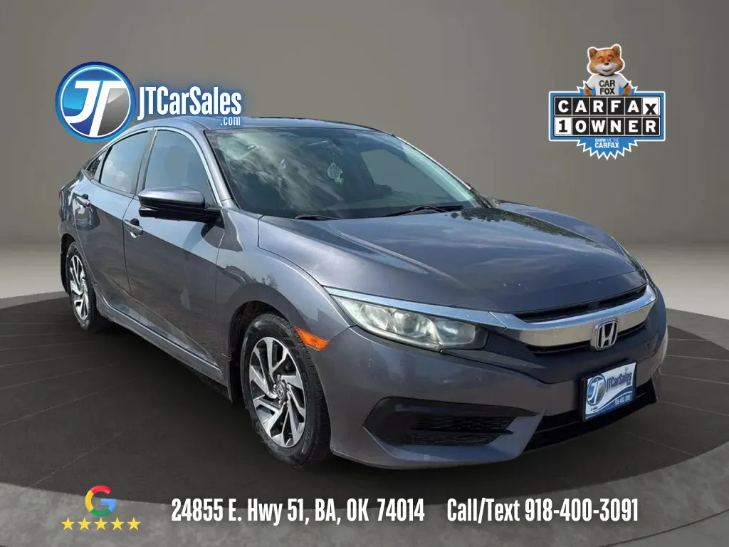 Gray 2016 Honda Civic EX Sedan 4D for sale in Broken Arrow, OK