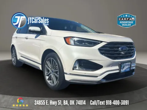White 2019 Ford Edge Titanium Sport Utility 4D for sale in Broken Arrow, OK