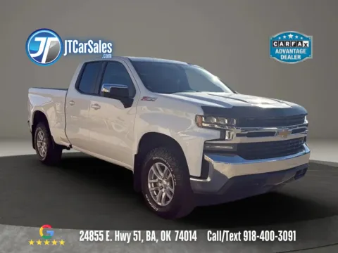White 2019 Chevrolet Silverado 1500 Double Cab LT Pickup 4D 6 1/2 ft for sale in Broken Arrow, OK