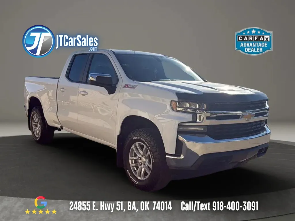 White 2019 Chevrolet Silverado 1500 Double Cab LT Pickup 4D 6 1/2 ft for sale in Broken Arrow, OK