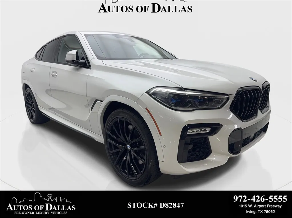 White 2021 BMW X6 M50i NAV,CAM,PANO,CLMT STS,HEADS UP,22" WLS for sale in Irving, TX
