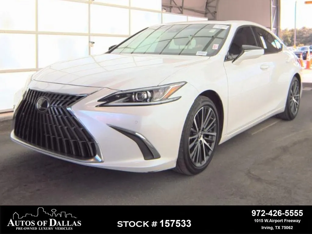 White 2023 Lexus ES 350 CAM,SUNROOF,CLMT STS,BLIND SPOT,18" WLS for sale in Irving, TX