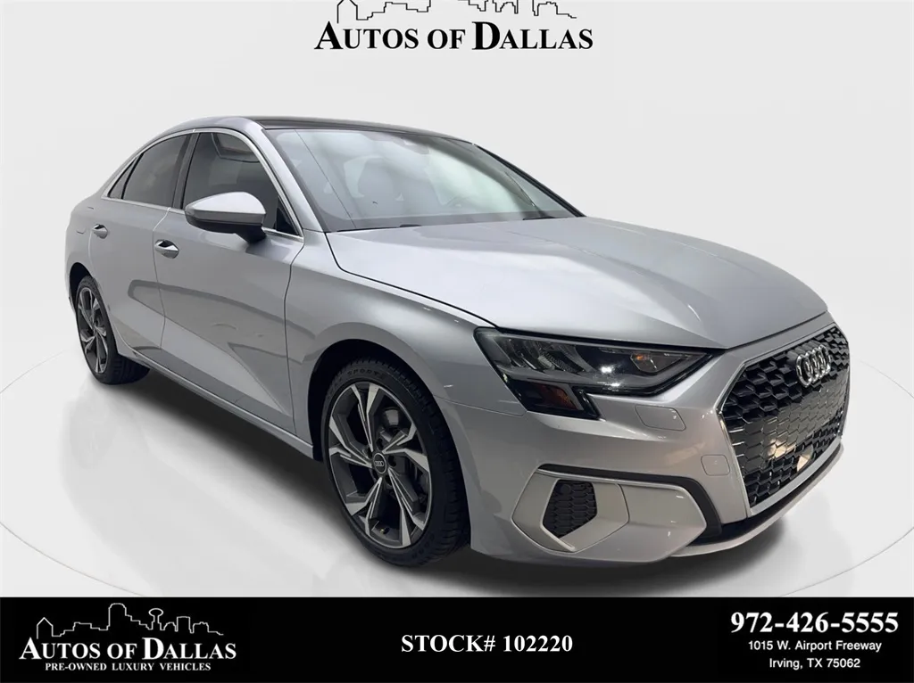 Silver 2022 Audi A3 40 Premium CAM,PANO,HTD STS,18" WHLS for sale in Irving, TX