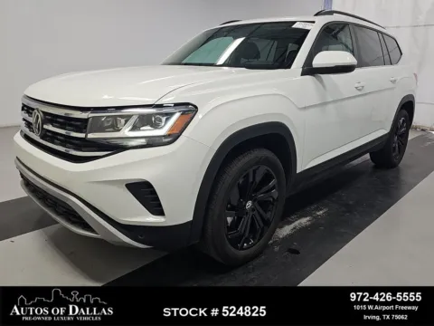 White 2023 Volkswagen Atlas 3.6L V6 SE w/Technology CAM,PANO,HTD STS,BLIND SPO for sale in Irving, TX