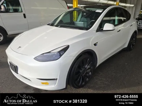 White 2022 Tesla Model Y Performance NAV,CAM,PANO,HTD STS,BLIND SPOT,21" WL for sale in Irving, TX