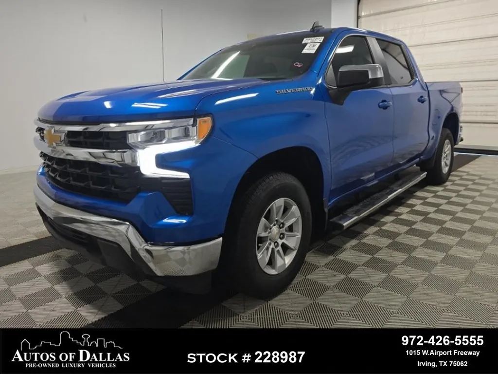 Blue 2024 Chevrolet Silverado 1500 LT NAV,CA,HTD STS,BLIND SPOT,LANE ASST,17" WLS for sale in Irving, TX