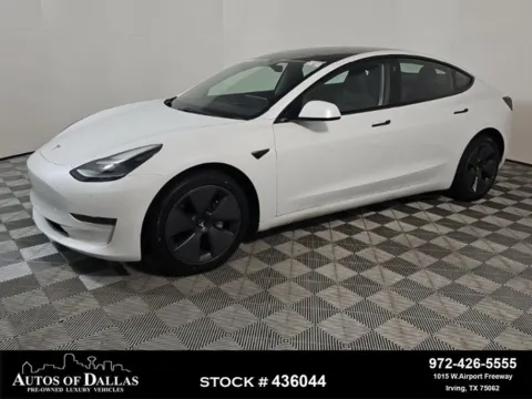 White 2023 Tesla Model 3 NAV,CAM,PANO,HTD STS,BLIND SPOT,18" WLS for sale in Irving, TX