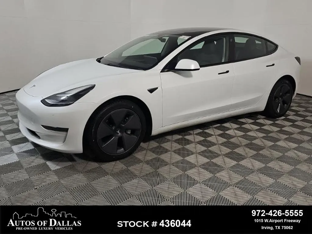 White 2023 Tesla Model 3 NAV,CAM,PANO,HTD STS,BLIND SPOT,18" WLS for sale in Irving, TX