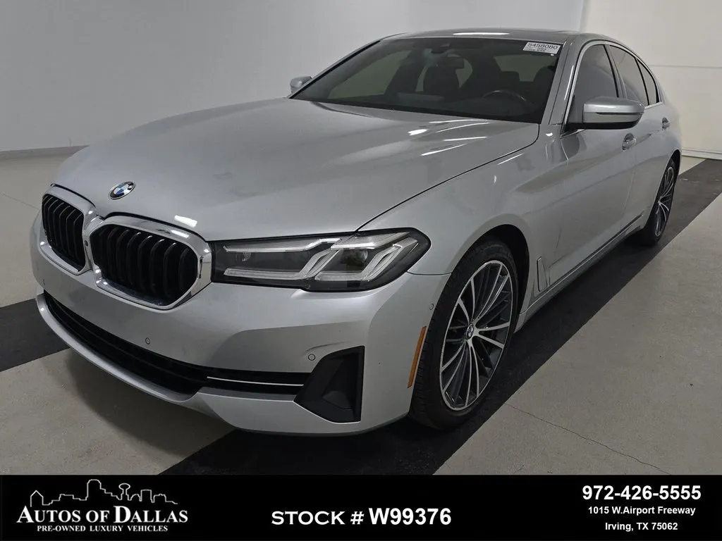 Silver 2021 BMW 5 Series 530i SPORT LINE,NAV,CAM,SUNROOF,BLIND SPOT for sale in Irving, TX