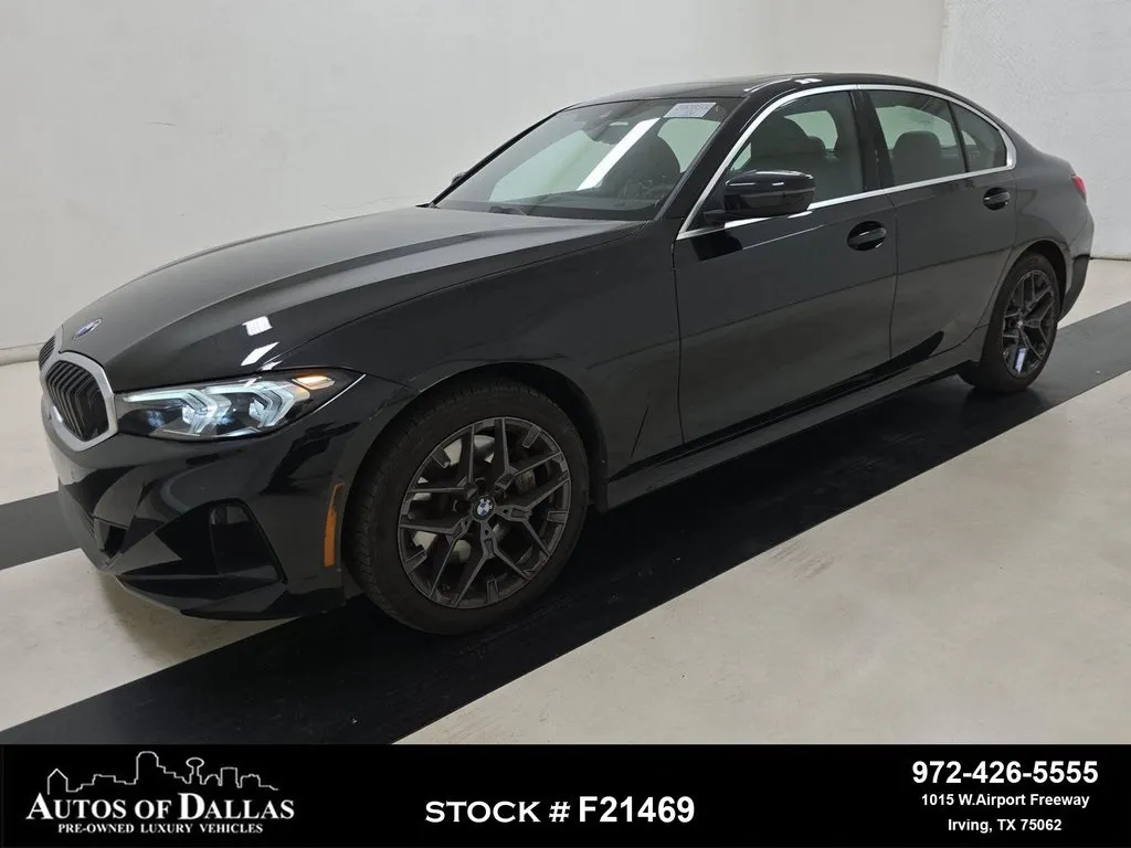 Black 2025 BMW 3 Series 330i SPORT LINE,NAV,CAM,SUNROOF,HTD STS,BLIND SPOT for sale in Irving, TX