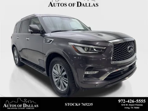 Gray 2024 INFINITI QX80 LUXE NAV,CAM,SUNROOF,HTD STS,BLIND SPOT,3RD ROW for sale in Irving, TX