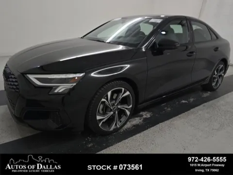 Black 2023 Audi A3 40 Premium CAM,PANO,HTD STS,18" WHLS for sale in Irving, TX