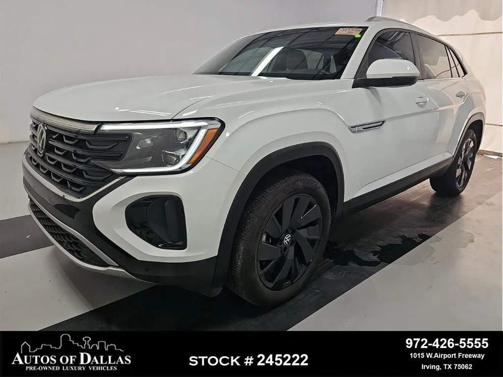 White 2024 Volkswagen Atlas Cross Sport 2.0T SE w/Technology CAM,PANO,HTD STS,BLIND SPOT,2 for sale in Irving, TX