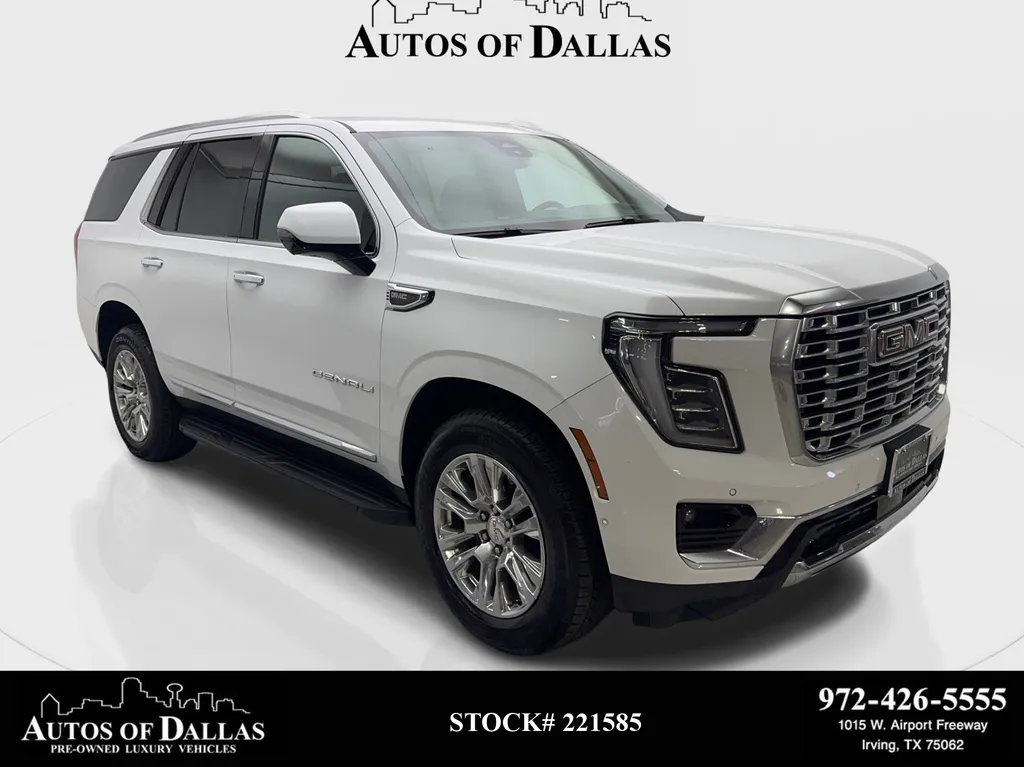 White 2025 GMC Yukon Denali NAV,CAM,HTD STS,BLIND SPOT,3RD ROW for sale in Irving, TX