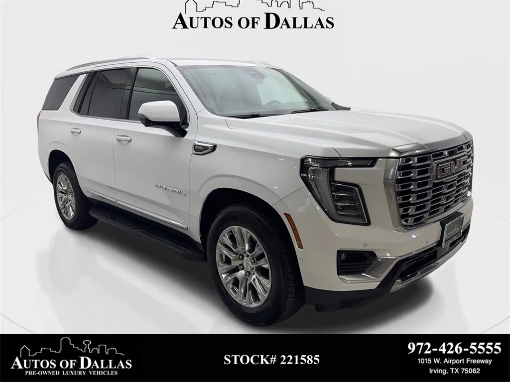 White 2025 GMC Yukon Denali NAV,CAM,HTD STS,BLIND SPOT,3RD ROW for sale in Irving, TX