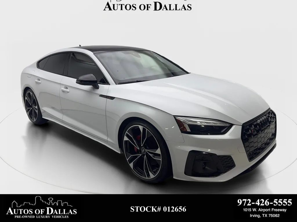 White 2023 Audi S5 Sportback Premium Plus NAV,CAM,PANO,BLIND SPOT,20" WHLS for sale in Irving, TX