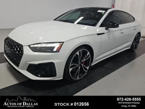 White 2023 Audi S5 Sportback Premium Plus NAV,CAM,PANO,BLIND SPOT,20" WHLS for sale in Irving, TX