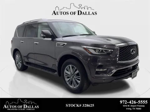Photos of 2024 INFINITI QX80 LUXE NAV,CAM,SUNROOF,HTD STS,BLIND SPOT,3RD ROW for sale in Irving, TX at Autos of Dallas - Irving