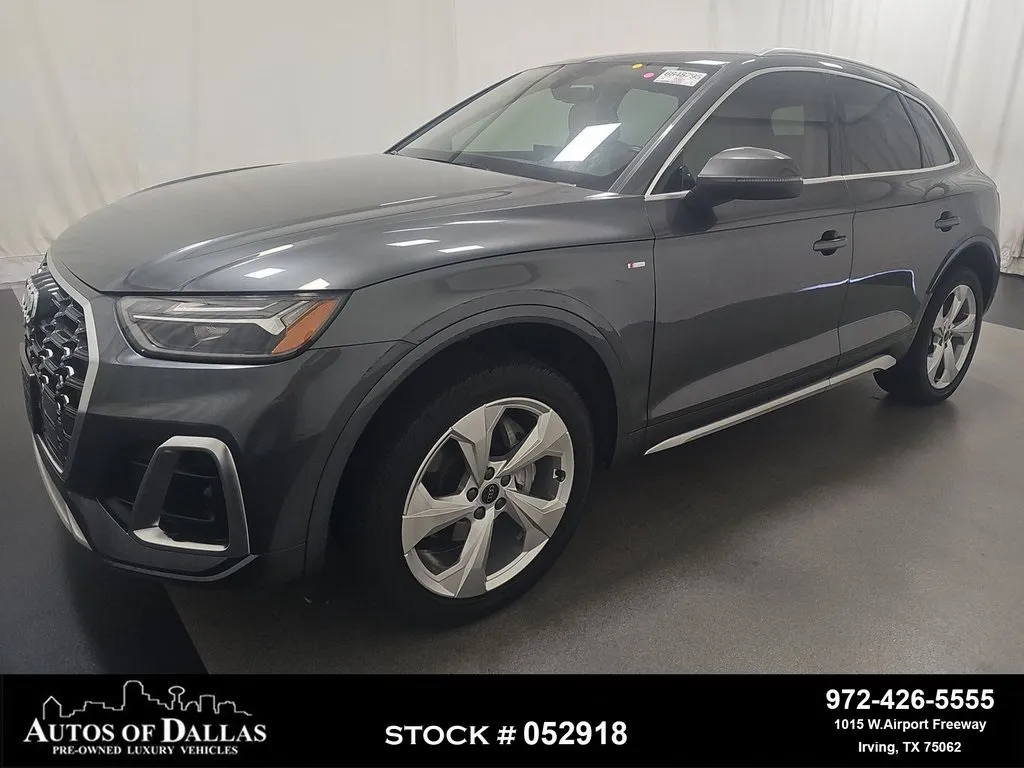 Gray 2024 Audi Q5 45 S line Premium Plus CAM,PANO,HTD STS,BLIND SPOT for sale in Irving, TX