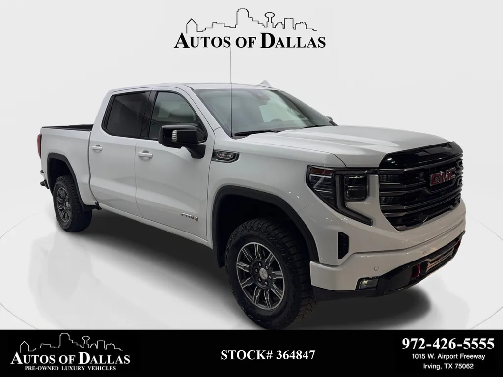 White 2025 GMC Sierra 1500 AT4 NAV,CAM,CLMT STS,BLIND SPOT,18" WLS for sale in Irving, TX