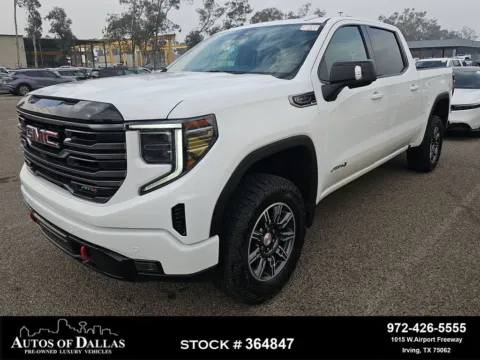 Photos of 2025 GMC Sierra 1500 AT4 NAV,CAM,CLMT STS,BLIND SPOT,18" WLS for sale in Irving, TX at Autos of Dallas - Irving