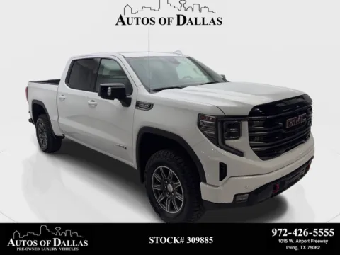 White 2025 GMC Sierra 1500 AT4 NAV,CAM,CLMT STS,BLIND SPOT,18" WLS for sale in Irving, TX