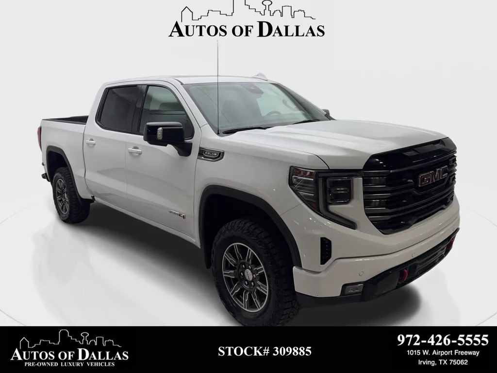 White 2025 GMC Sierra 1500 AT4 NAV,CAM,CLMT STS,BLIND SPOT,18" WLS for sale in Irving, TX