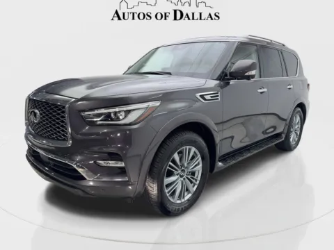 Photos of 2024 INFINITI QX80 LUXE NAV,CAM,SUNROOF,HTD STS,BLIND SPOT,3RD ROW for sale in Irving, TX at Autos of Dallas - Irving