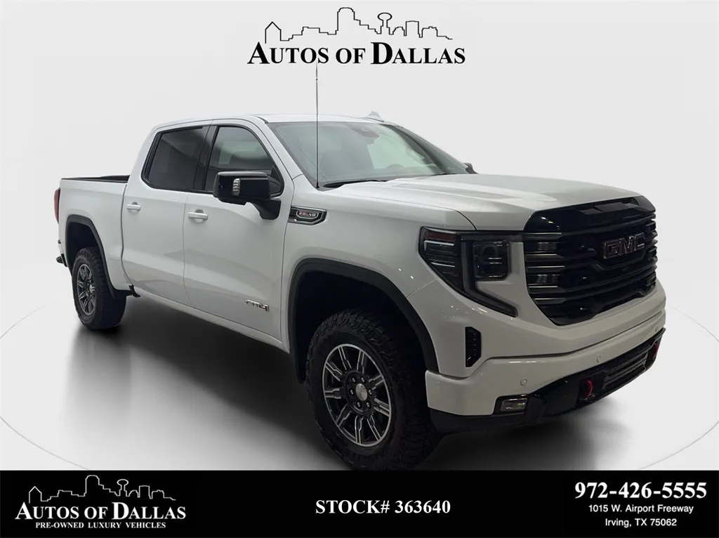 White 2025 GMC Sierra 1500 AT4 NAV,CAM,CLMT STS,BLIND SPOT,18" WLS for sale in Irving, TX