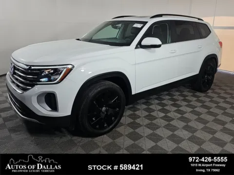 White 2024 Volkswagen Atlas 2.0T SE w/Technology CAM,PANO,HTD STS,BLIND SPOT,3 for sale in Irving, TX