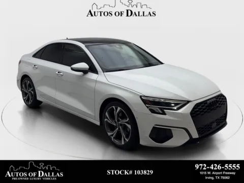 White 2023 Audi A3 40 Premium CAM,PANO,HTD STS,BLIND SPOT,18" WLS for sale in Irving, TX