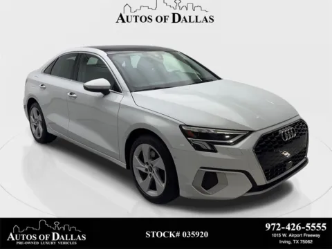 White 2023 Audi A3 40 Premium CAM,PANO,HTD STS,BLIND SPOT,17" WLS for sale in Irving, TX