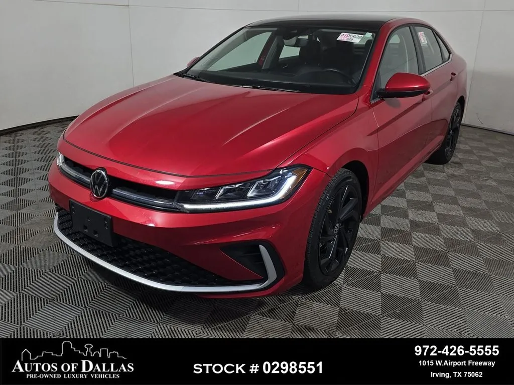 Red 2025 Volkswagen Jetta 1.5T SE CAM,PANO,HTD STS,BLIND SPOT,17" WLS for sale in Irving, TX