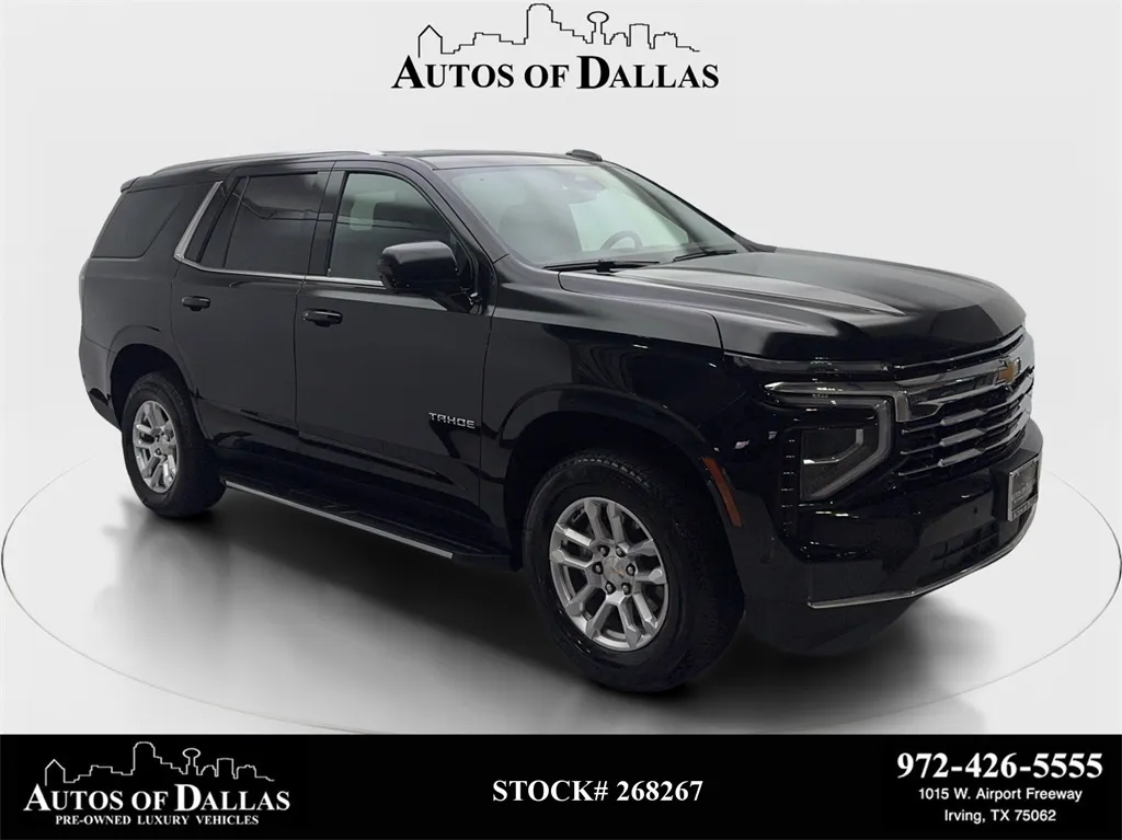 Black 2025 Chevrolet Tahoe LT NAV,CAM,HTD STS,BLIND SPOT,3RD ROW for sale in Irving, TX