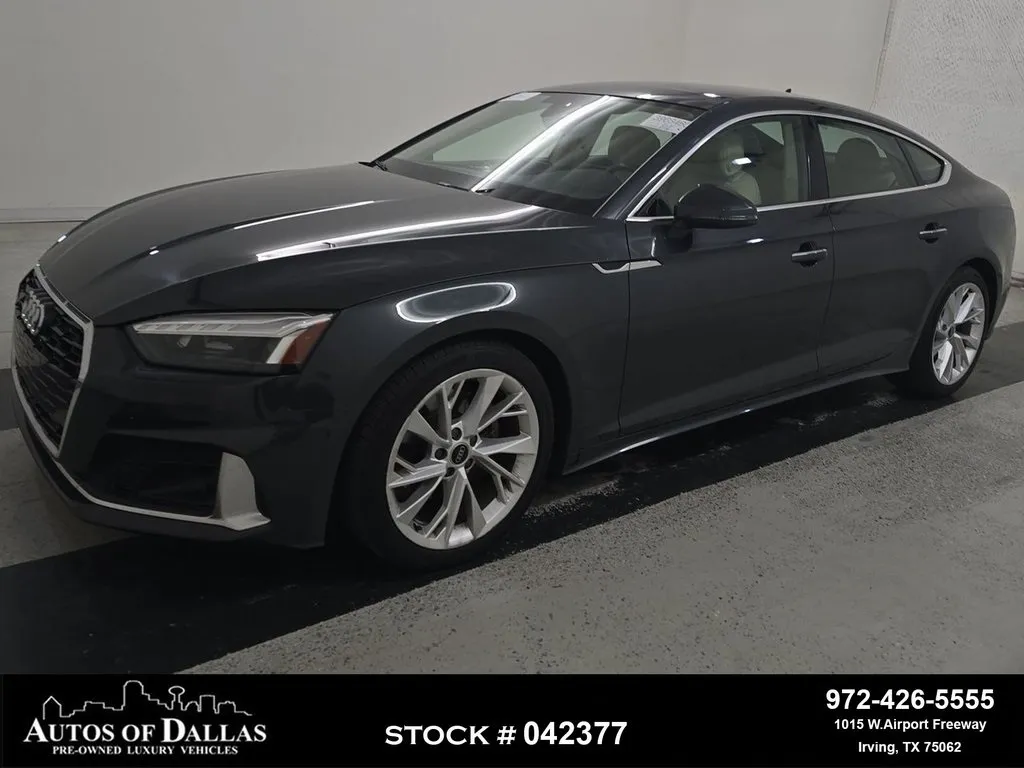 Gray 2023 Audi A5 Sportback Premium CAM,PANO,HTD STS,BLIND SPOT,18" WLS for sale in Irving, TX